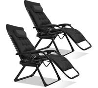 Aopunly 2x chaise de jardin chaise longue pliante chaise longue de loisirs chaise longue de camping 86x75x113cm jusqu'à 150 kg avec coussin de nuque et rembourrage