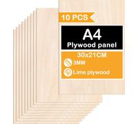 Aopunly 50 x A4 plaque de bois,300 x 210 x 3,Découpes fines en contreplaqué | Feuille parfaite pour la scie à chantourner, la pyrogravure, la découpe laser, le routeur CNC, ajouré