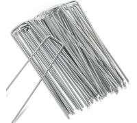 Aopunly 50x piquets d'ancrage 15cmx2,5cm Ø 2,8mm, Piquets de tente, Piquets, Ancrage de fixation pour non-tissé de jardin non-tissé de mauvaises herbes, Acier galvanisé