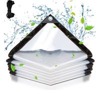 Aopunly Bâche PVC transparente imperméable avec œillets, bâche résistante aux intempéries auvents pliables,1 × 2M protection contre la pluie bâche pour meubles de jardin plantes serre