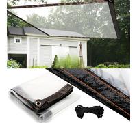 Aopunly Bâche PVC transparente imperméable avec œillets, bâche résistante aux intempéries auvents pliables,2 × 3M protection contre la pluie bâche pour meubles de jardin plantes serre