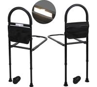 Aopunly Barrière de lit pour personnes âgées Poignée de lit ajustable Poignée de maintien pour lit Réglable en hauteur (80-104cm)