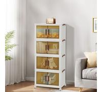 Aopunly Boîte de rangement avec couvercle Grande Transparente Haute Capacité avec Portes & Roues