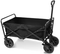 Aopunly Bollerwagen pliable Chariot à main Outdoor Chariot de transport Roue avant avec freins Noir