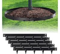 Aopunly Bordure de pelouse avec pointes Métal 100 x 15 cm 30m Bordure de plate-bande Bordure de tonte Galvanisé Limitation de chemin Bordure de plate-bande Palisade Noir