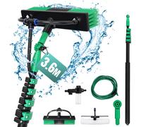 Aopunly Brosse de lavage télescopique 3.6m - Perche télescopique pour le nettoyage des vitres - Brosse de lavage avec manche télescopique