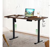 Aopunly Bureau 120 x 60 cm, Bureau à hauteur réglable électriquement, avec fonction mémoire et technologie anti-collision avec commande mémoire vintage