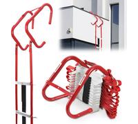 Aopunly Echelle d'incendie 4,5 m Echelle de secours Echelle suspendue pour 2 étages Echelle d'évacuation avec crochet rétractable jusqu'à 450 kg Echelle de corde Incombustible