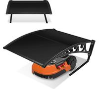 Aopunly Garage pour tondeuses robotisées Carport Cadre en acier noir Métal laqué époxy 106x87x50 cm Toit noir