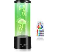 Aopunly Lampe LED méduse Lampe à lave 12 couleurs 4 modes d'éclairage Soulagement du stress et de l'anxiété Télécommande Lampe décorative à domicile Style sous-marin Océan Lumière de nuit confortable