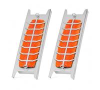Aopunly Lot de 2 planches à saumon flammé pour brasero et barbecue | Plaque en acier inoxydable de 59,5 cm de long avec 3 angles d'inclinaison, fixation sûre à deux vis et nettoyage au