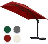 Aopunly Parasol Parapluie Ø3m pivotant,inclinable,rotation 360°,parasol de marché,rouge