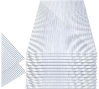 Aopunly Plaque alvéolaire en polycarbonate - 14 pièces, épaisseur 4mm, 121 x 60.5 cm, 10.25 m², résistante aux UV, transparente - plaque double paroi, plaque de serre, plaque alvéolaire pour serre