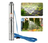 Aopunly Pompe puits profond 0,37 kW - condensateur intégré, pompe submersible & forage, câble 20 m, hauteur refoulement max. 34 m, pompe immergée/eau
