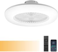 Aopunly Ventilateur de plafond à LED avec éclairage et télécommande Dimmable Plafonnier Chambre à coucher Salon 80W