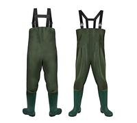 Aopunly Waders imperméables, 70D Nylon Composite PVC Pantalon de pêche, avec Bottes en Caoutchouc antidérapant, Hommes Femmes Pantalon de Bassin, Pantalon de Crue, pour Chantiers, pêche, Jardins