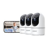 AOQEE 2K 3MP Lot de 3 Camera Interieur 2,4G/5GHz WiFi pour Bebe/Chat/Chien | Camera Surveillance WiFi, Suivi Intelligent, Détection Humaine IA, Sirène, Audio Bidirectionnel, Connectée Smartphone, G5