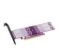 AoQhir AU-P599 Carte d'extension PCIe 4.0 X16 vers 4Bay NVMe SSD, adaptateur M.2 64 Gbit/s, PCB doré, convertisseur RAID0 NVMe vers PCI Express pour ordinateur de bureau
