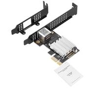 AoQhir Carte réseau PCIe X1 vers 2.5G RTL8125B Adaptateur Gigabit Ethernet pour ordinateur et serveur, carte LAN PCI-E x1 2500 Mbps avec deux indicateurs LED, supports à profil complet et bas