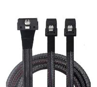 AoQhir PCIe Slimline LP Low Profile SFF-8654 8i vers 2X SFF-8087 Câble de serveur interne - 30 AWG 12 Gbit/s - Faisceau de dérivation haute vitesse (0,8 m)