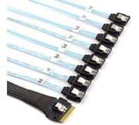 AoQhir PCIe Slimline SAS SFF-8654 Câble droit 8i vers 8X SATA - Câble de dérivation pour serveur haute vitesse 12 Gbit/s | 30 AWG | Impédance 100 Ω (39,37 pouces)