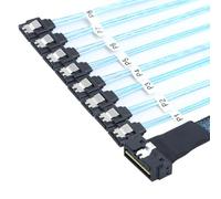 AoQhir PCIe SlimSAS LP Low Profile SFF-8654 8i 74 broches vers 8* SATA Server Cable - 100 Ohm 30AWG High Speed Data Cable (1M)