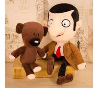 AOQILN Film Mr. Bean Peluche Jouet Réaliste Mr. Bean et Teddy Bear Sets Mignon Coussin en Peluche Jouets pour Enfants Cadeau D’Anniversaire 30cm Une Paire