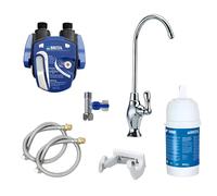AORA | Système de filtre à eau sous évier avec robinet 1 voie | Compatible avec le filtre BRITA P1000 et la tête de filtre | Réduit le calcaire et améliore le goût | OSLO laiton chromé sans Digiflow
