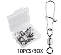 Aorace-Boîte De Connecteurs De Pêche En Acier Inoxydable,2/0 -1/0 -1 --14 - - Type 10pcs With Box-Size12 20mm 6kg