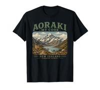 Aoraki Mount Cook Nouvelle-Zélande Vintage Alpes du Sud T-Shirt Graphique avec Valeur