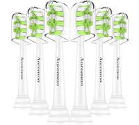 Aoremon Lot de 6 têtes de rechange pour brosse à dents électrique Philips Sonicare W ProtectiveClean 4100 5100 6100 FlexCare HealthyWhite C2 C1 G2 G3 Blanc
