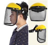 Aoresac Chapeau de Casque de sécurité, Visière en Mailles à Face Complète pour la Protection Forestière, Bande de Transpiration Réglable, Longue durabilité, Idéal pour L'exploitation