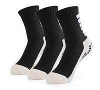 Aoresac Chaussette de Football Antidérapante, 3 Paires Chausettes de Sport Hommes, Lot de Chaussettes de Sport à Tubes Hauts pour Adulte Football Basketball Trekking (Noir), Taille Unique
