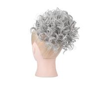 Aoresac Chignon Queue de Cheval bou n Désordre avec Cordon de Serrage, Extension de Cheveux Synthétiques, pour Enveloppe Capillaire pour Femme (Gris Blanc T1001L#)