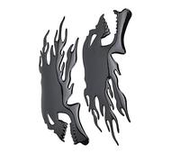Aoresac Écran Super étanche et Solaire, Conception de Crâne à Flamme Exquise, Autocollant Universal Motorcycle Fuel Tank, adapté à Votre Moto, élégant et Unique, Décale de Décalcomanie (Noir)