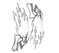 Aoresac Écran Super étanche et Solaire, Conception de Crâne à Flamme Exquise, Autocollant Universal Motorcycle Fuel Tank, adapté à Votre Moto, élégant et Unique, Décale de Décalcomanie (A (argent))