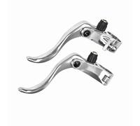 Aoresac Levier de Frein de Vélo Léger en Alliage D'aluminium anodisé, Capots Texturés, Excellent Accessoire Cyclisme pour Guidon Vélo 24 Mm, adapté aux Vélos à Une Vitesse, 2 (Argent)