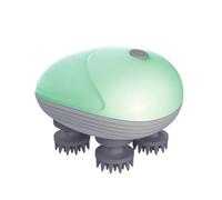 Aoresac Mini Masseur électrique de Cuir Chevelu, Masseur de Tête sans Fil avec 4 Têtes de Pétrissage, Gratte-tête Portable pour Muscles, Dos, épaules, Mollets, 3 Niveaux d'intensité (Vert)