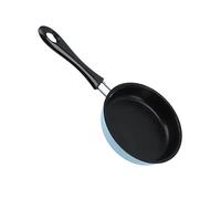 Aoresac Mini Poêle à Frire de 12 Cm avec Revêtement Antiadhésif en Acier Inoxydable, Poêle à Induction Ronde avec Long Manche, Chauffage Uniforme pour une Cuisson Huile, Conception (Bleue)