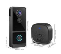 Aoresac Sonnette Vidéo Intelligente Wi-FI 3 MP, Vision Nocturne, Détection de Présence Humaine PIR, Audio Bidirectionnel, Stockage, Sonnette sans Fil étanche avec Carillon pour Maison