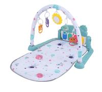 Aoresac Tapis de Jeu pour bébé avec Clavier de Piano et Miroir en Forme Tournesol, 5 Jouets Suspendus Amovibles, Idéal pour sur Le Ventre, Matériau Doux et Sûr (Vert Clair)