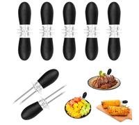 Aoreun 12 Pièces Brochettes de Maïs, Supports d'épis de Maïs en Acier Inoxydable, Supports pour Épis de Maïs pour Fêtes, Pique-Niques, Camping et Barbecue