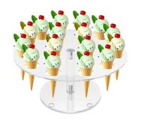 Aoreun 16 trous Support de crème glacée, supports de cornet de crème glacée, Support de cornet de crème glacée Support de Porte Cône Acrylique pour décoration de mariage fête anniversaire décoration