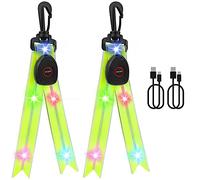 Aoreun 2 Feux Clignotants LED pour Cartable, Étiquette Pendentif de Sac Lumineux, Lampe LED Clignotante pour Cartable 3 Modes, pour Cartable, Sac à Dos,Le Jogging, la randonnée, la Course à Pied