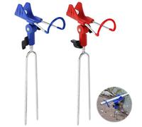 Aoreun 2 Pièces Repose Canne Supports de Canne à pêche en Acier Inoxydable Réglable à 360°, Porte Canne à Pêche Détachable Porte Canne pour Pêche en Rivière, Pêche à la Plage (Rouge, Bleu)