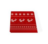 Aoreun 60 Serviettes de Noël Rouges, 33 × 33 cm Serviettes en Papier avec Motif Renne et Flocon de Neige, Serviettis 2 Plis, Idéales pour Décoration Table Fête Noël et Réveillon