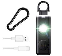 Aoreun Alarme Personnelle, Porte-clés Avec Signal Stroboscopique LED, Alarme Panique de 130 DB, Safe Sound Personal Alarm, Porte clé Alarm pour Femmes Hommes Enfants et Personnes Gées - Noir