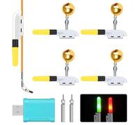 Aoreun Bâtons Lumineux à craquer pour la pêche, 4psc Sonnette Float Glow Stick clochettes d'alarme de pêche Lampe Lumineuse étanche Alarme pour pêche de Nuit, S-jb-DiaoYu3