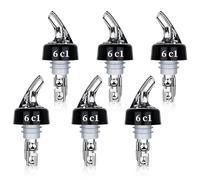 Aoreun Becs à Liqueur, 6 pièces 6 ec verseur alcool Auto-Pour Bec verseur alcool Auto-Pour doseur à Alcool pour Le Vin, l'alcool, les Cocktails et L'huile (6cl)