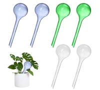 Aoreun Boules d'Irrigation pour Plantes, 6 Pièces Globes d’arrosage 27.5 * 8cm Grands Globes D'arrosage Goutte d'eau de Fleur Globes D'arrosage pour Exterieur Interieur (Bleu, Vert, Transparent)